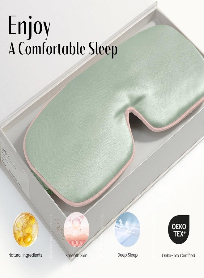 THXSILK 100% Mulberry Silk Sleep Mask, 6A Grade 25 Momme Eye Mask for Sleeping, Color-Blocking Blindfold, Soft Silk Eye Cover for Women, Men, Travel, Nap, Airplane(4×9inches, Mint Green) - Image 5